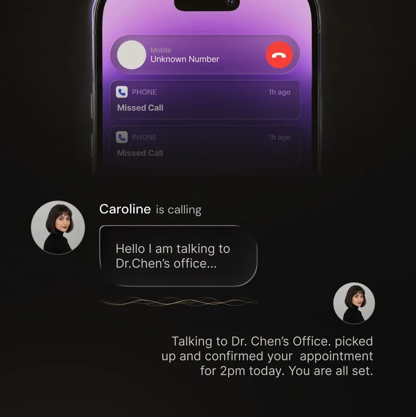 An unknown number calling, with two missed calls